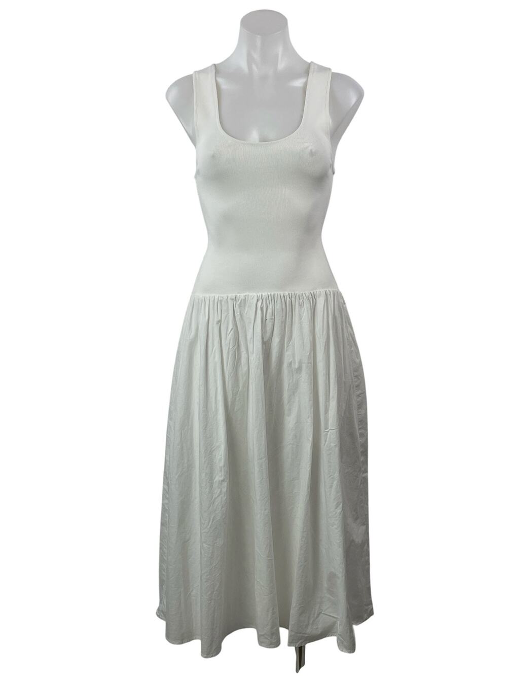 WeWoreWhat Women's White Sleeveless Drop Waist Fit & Flare Mini Tank Dress Sz S - Picture 1 of 5